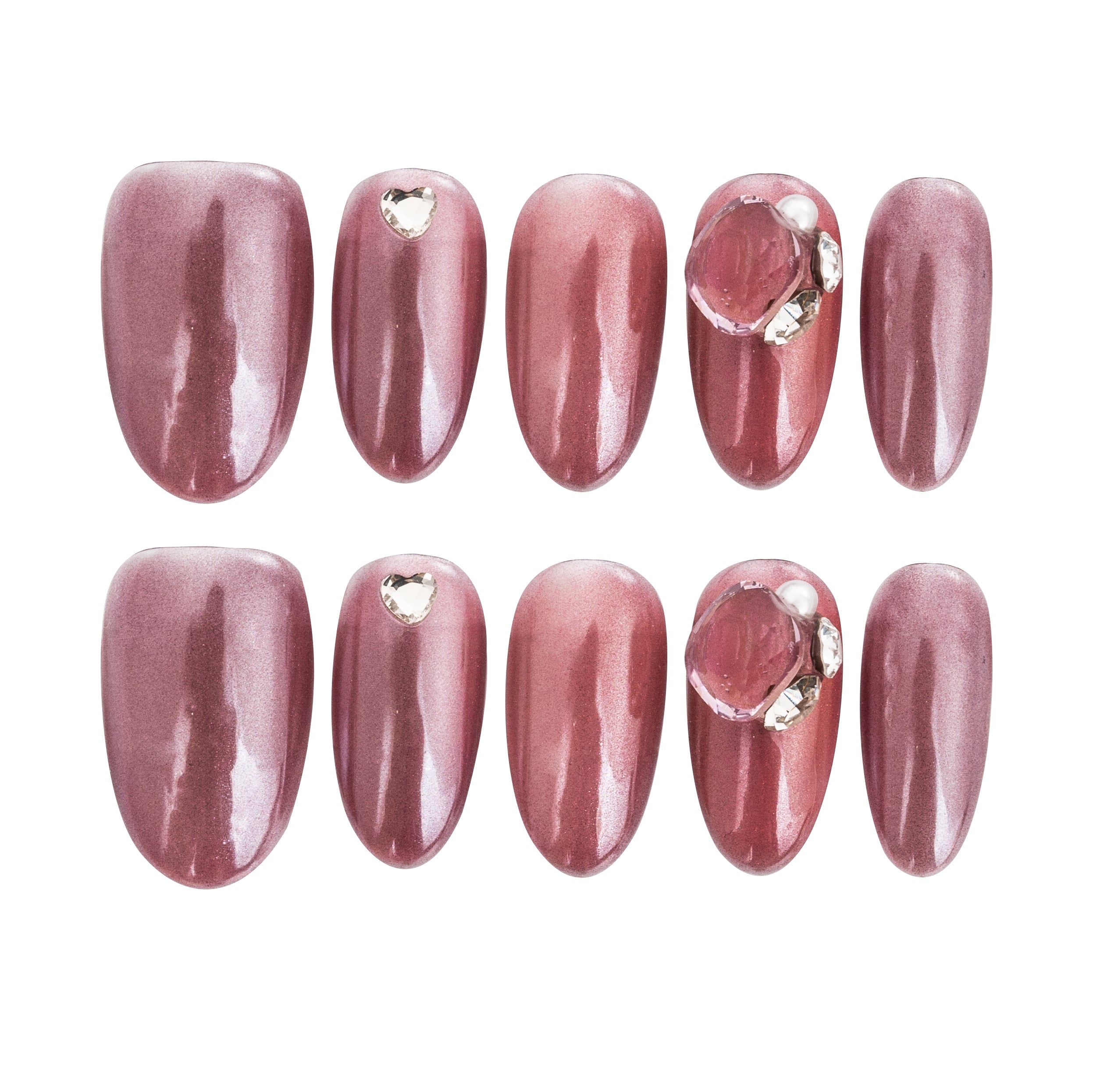 Siren Shimmer almond short handmade press on nails fake nails blind box