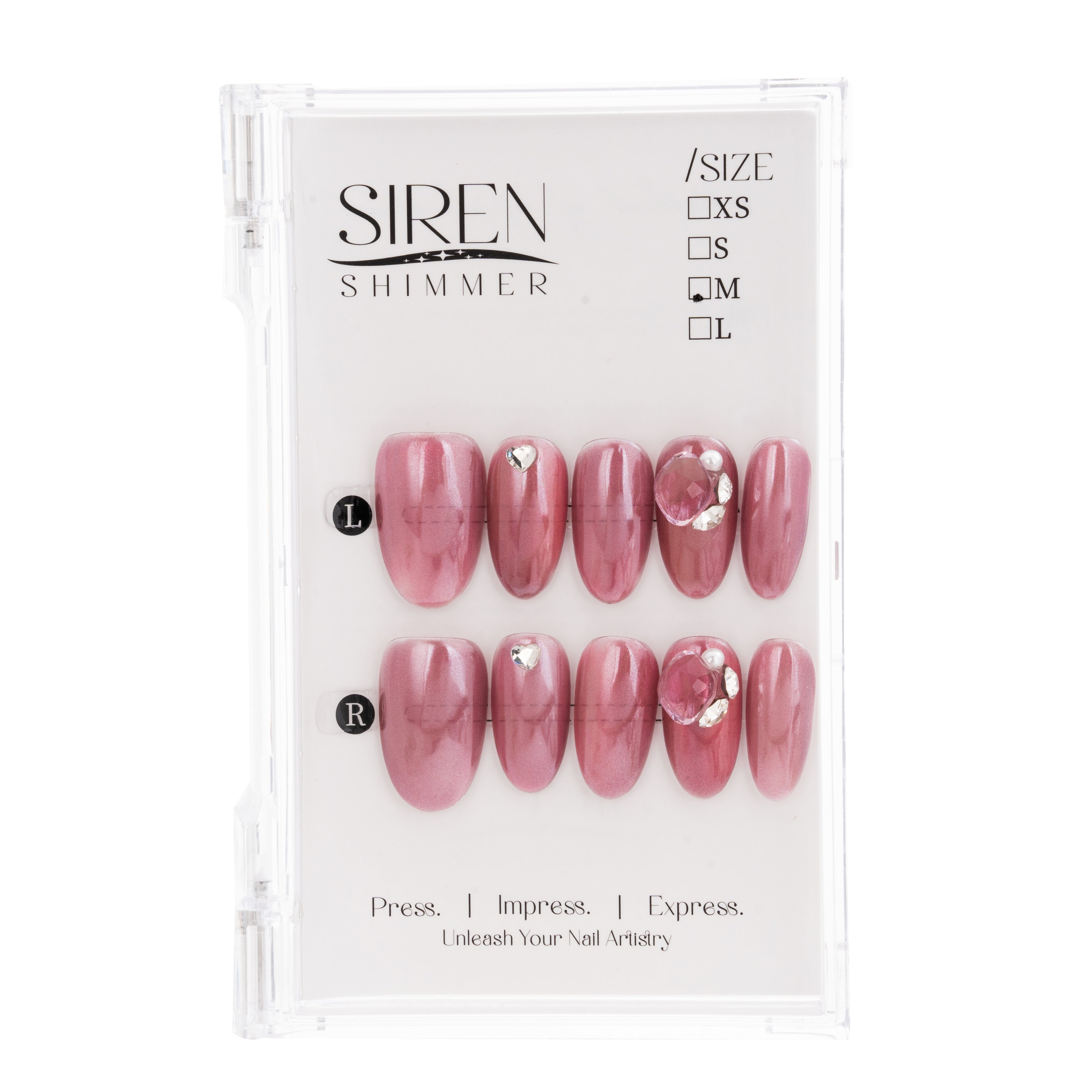 Siren Shimmer almond short handmade press on nails fake nails blind box